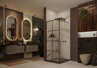 Душевая перегородка Ambassador Walk-in 15031241 90см чёрный/прозрачное